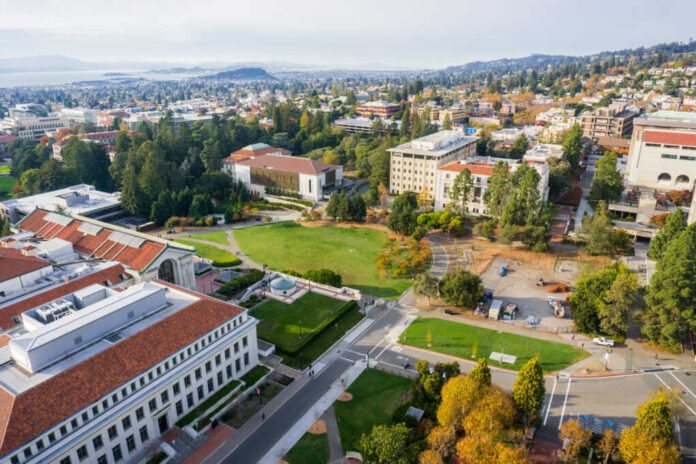 Aerial,View,Of,Buildings,In,University,Of,California,,Berkeley,Campus
