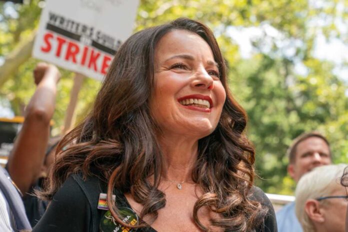 Sag-aftra,President,Fran,Drescher,Attends,Rally,In,City,Hall,Park