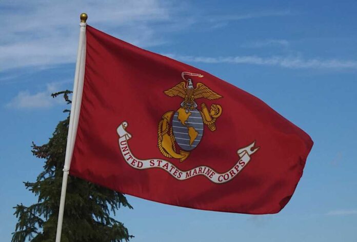 United,States,Marine,Corps,Flag,Flies,Along,The,Perimeter,Of
