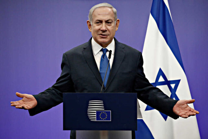 Press,Statement,By,Prime,Minister,Of,Israel,Benjamin,Netanyahu,At