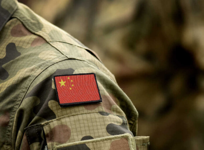 Flag,Of,China,On,Military,Uniform.,Army,,Troops,,Soldiers.,Collage.