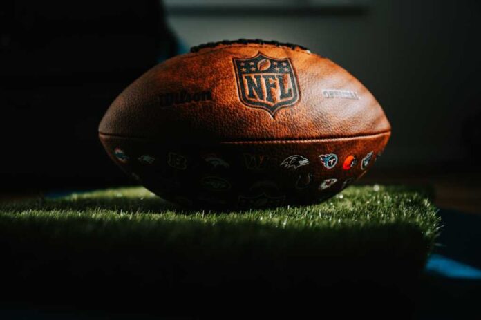 New,York,,Usa,,September,11,,2023:,Nfl's,Trademark:,Leather,Ball