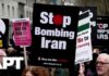 Crowds Gather at US Embassy London to Protest Bombing of Iran and Lebanon | APT