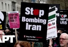 Crowds Gather at US Embassy London to Protest Bombing of Iran and Lebanon | APT