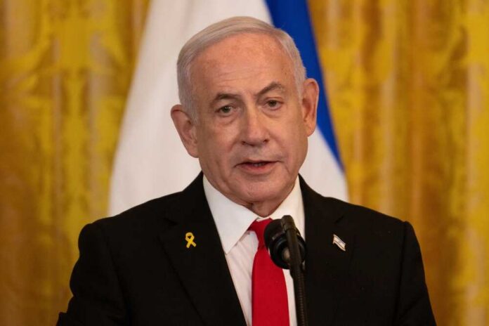 A political leader speaking at a press conference
