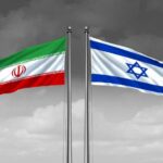 Flags of Iran and Israel displayed side by side