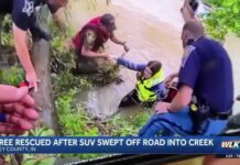 SHOCKING Footage: SUV Swept Away In Indiana Flood 3 rescued after SUV swept off road into creek in southern Indiana