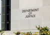 Game-Changing DOJ Indictment Targets Raúl Castro! Sign on the exterior wall of the Department of Justice building