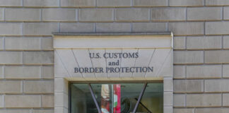 Facade of the U.S. Customs and Border Protection building with signage