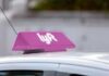 Lyft Ride Turns Terrifying Detour Car roof with a pink rideshare sign