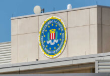 FBI emblem displayed on the exterior of a government building