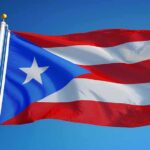 Puerto Rico flag waving on a flagpole