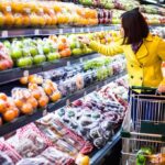 Do Government Groceries Really Work? Woman in a yellow coat shopping for fruits in a supermarket