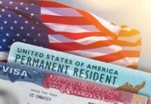 State Department’s Quiet Mass Revocations U.S. flag with visa and permanent resident cards