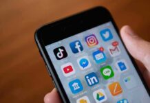 Smartphone screen with social media and messaging apps