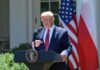 Is Trump Drifting Toward Nation-Building? man at presidential podium speaking outdoors