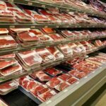 Trump’s Beef Blitz Upends Grocery Aisles supermarket meat section with packaged cuts in refrigerated shelves
