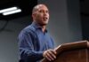 Jeffries’ Impeachment Loop Continues Man speaking at a podium