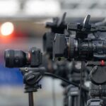 Robot Sailboat Fires Real Missiles Professional video cameras on tripods