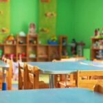 Parents Allege Brutal Daycare Fight Club Preschool classroom with small tables and wooden chairs