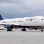 Shocking Bite Claim on Delta Flight Delta Air Lines passenger jet taxiing on airport tarmac